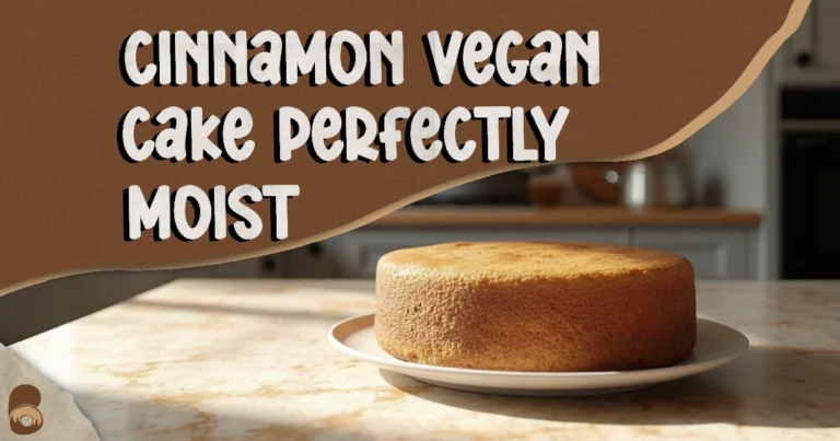 A cinnamon vegan cake with a bite taken, crumbs scattered, soft and moist texture.