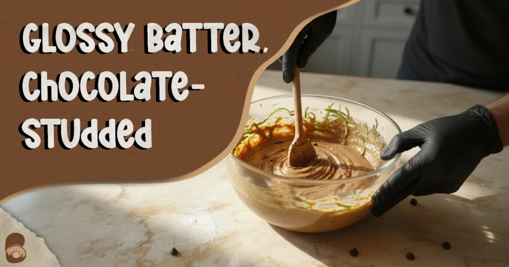 Glossy Batter, Chocolate-Studded