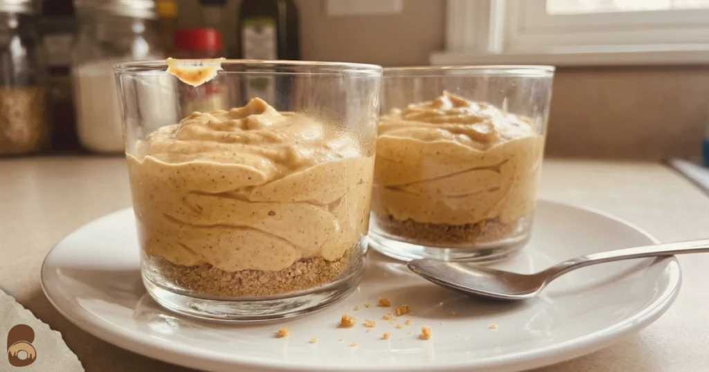 Easy pumpkin dessert no-bake pumpkin cheesecake cups with thick, spoonable creamy texture